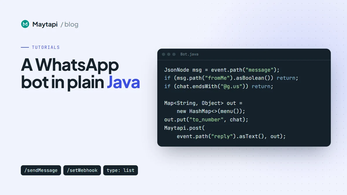 Build a WhatsApp Bot in Java: HttpClient, Webhooks and a List Menu