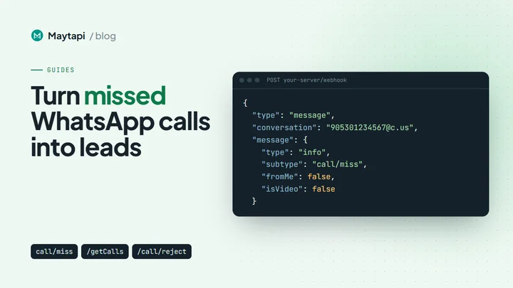 WhatsApp Call Webhooks: Missed, Rejected and Ringing Calls via API