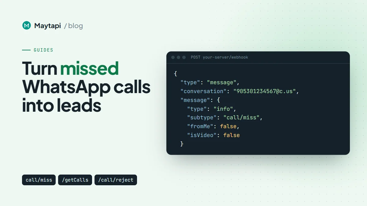 WhatsApp Call Webhooks: Missed, Rejected and Ringing Calls via API