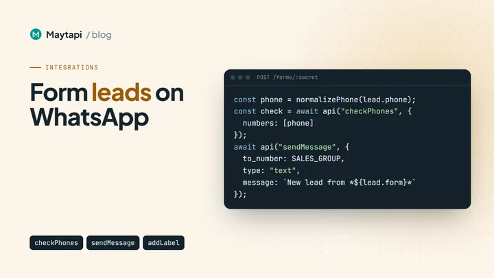 Send WhatsApp Messages from Form Submissions