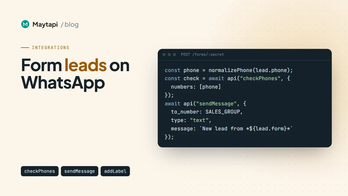 Send WhatsApp Messages from Form Submissions