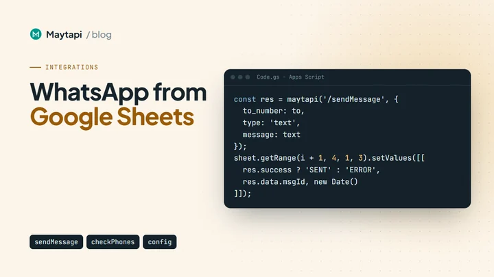 WhatsApp from Google Sheets: Send Messages and Log Replies