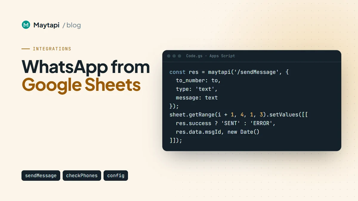 WhatsApp from Google Sheets: Send Messages and Log Replies