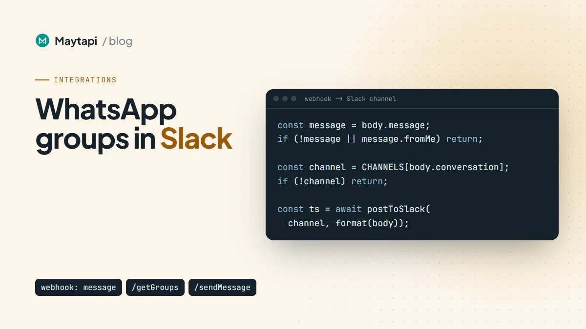 Forward WhatsApp Group Messages to Slack Channels