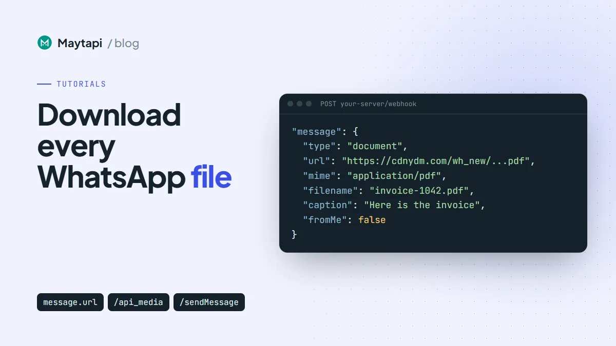Download WhatsApp Media from Webhooks: Images, Voice Notes, Files