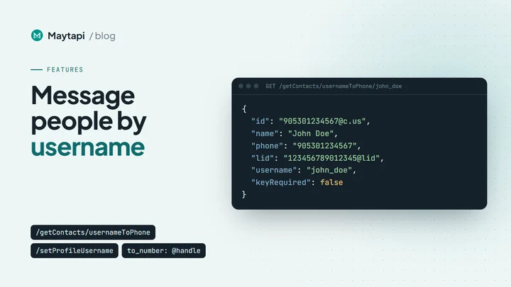 WhatsApp Username API: Resolve, Message and Set @handles