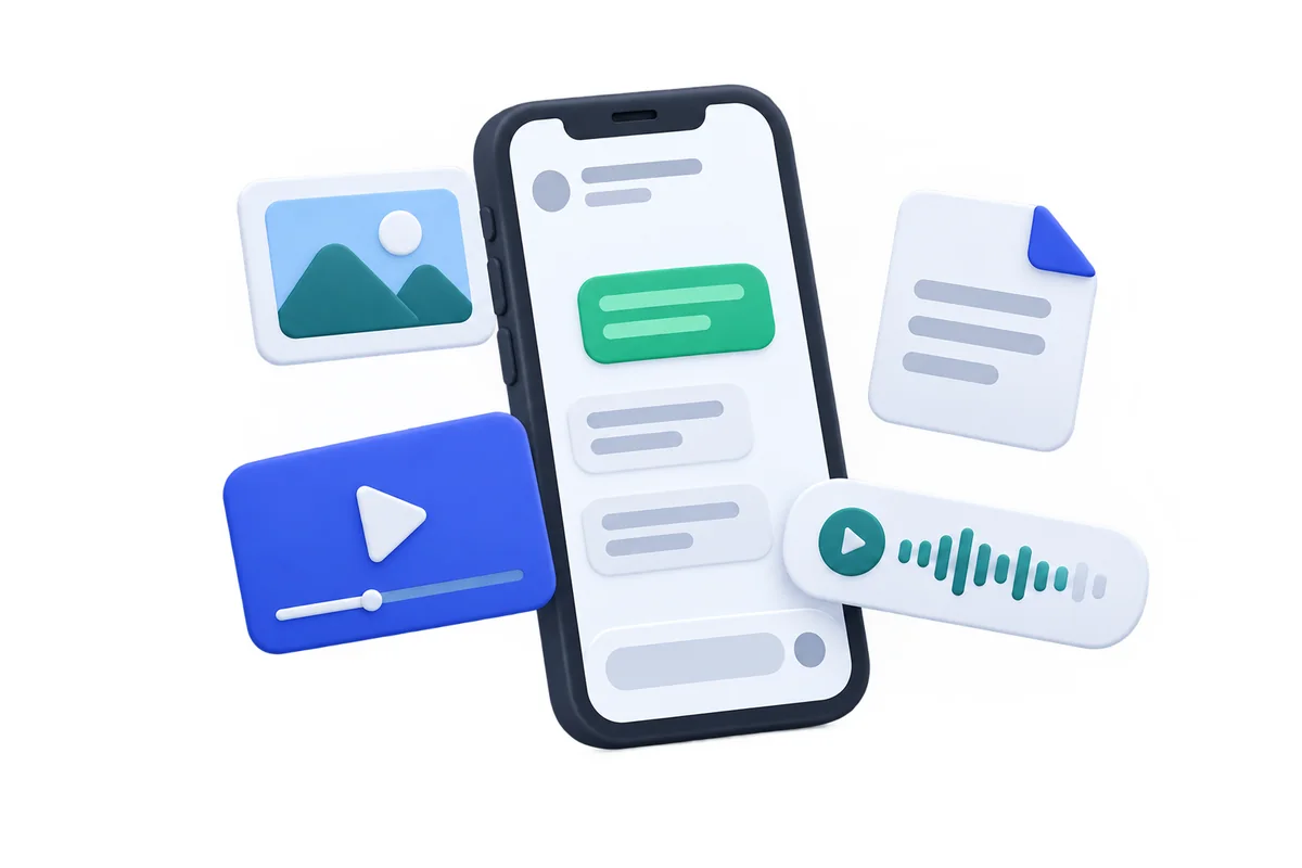 Envie imagens, vídeo, áudio e documentos pela API do WhatsApp
